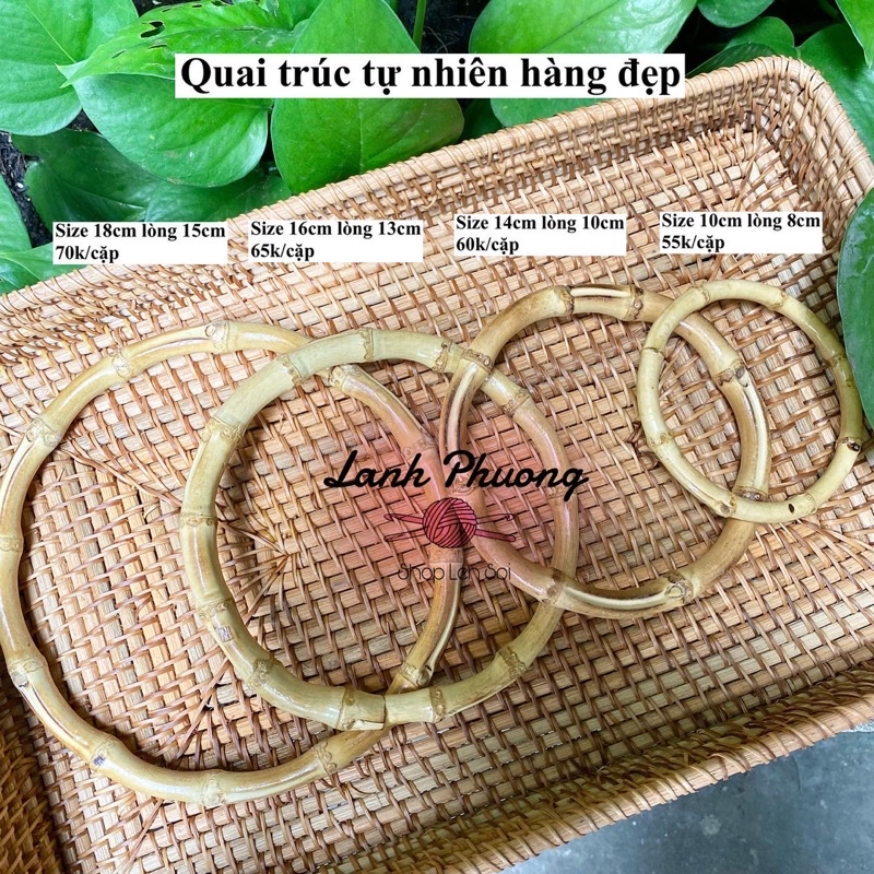 Quai Trúc Tự Nhiên Làm Quai Túi Xách (cặp 2 cái)