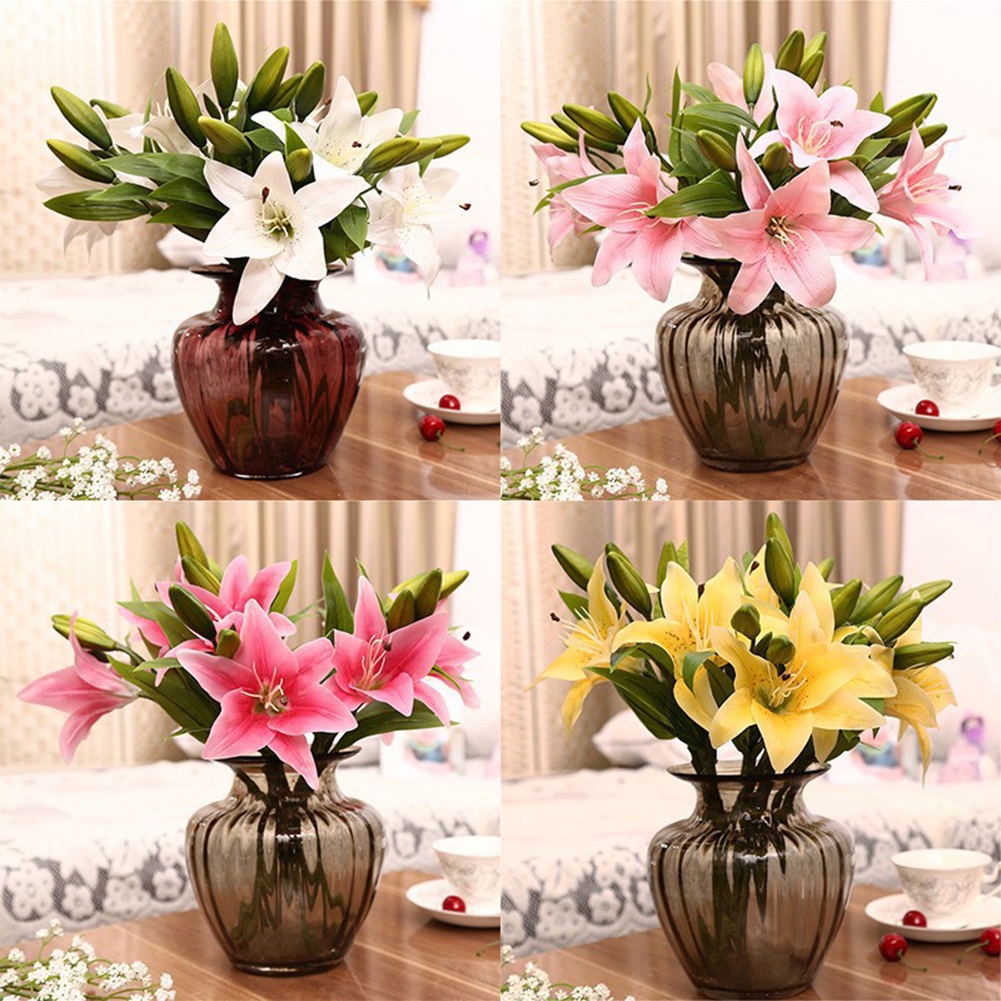 1 Cành Hoa Lily Nhân Tạo Trang Trí Nhà Cửa / Văn Phòng / Tiệc Cưới