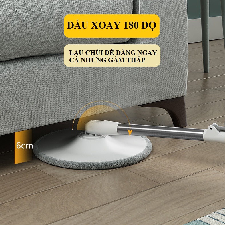 CHỔI LAU NHÀ TỰ VẮT TÁCH NƯỚC BẨN THÔNG MINH K9- LAU NHÀ XOAY 360 ĐỘ CHÍNH HÃNG