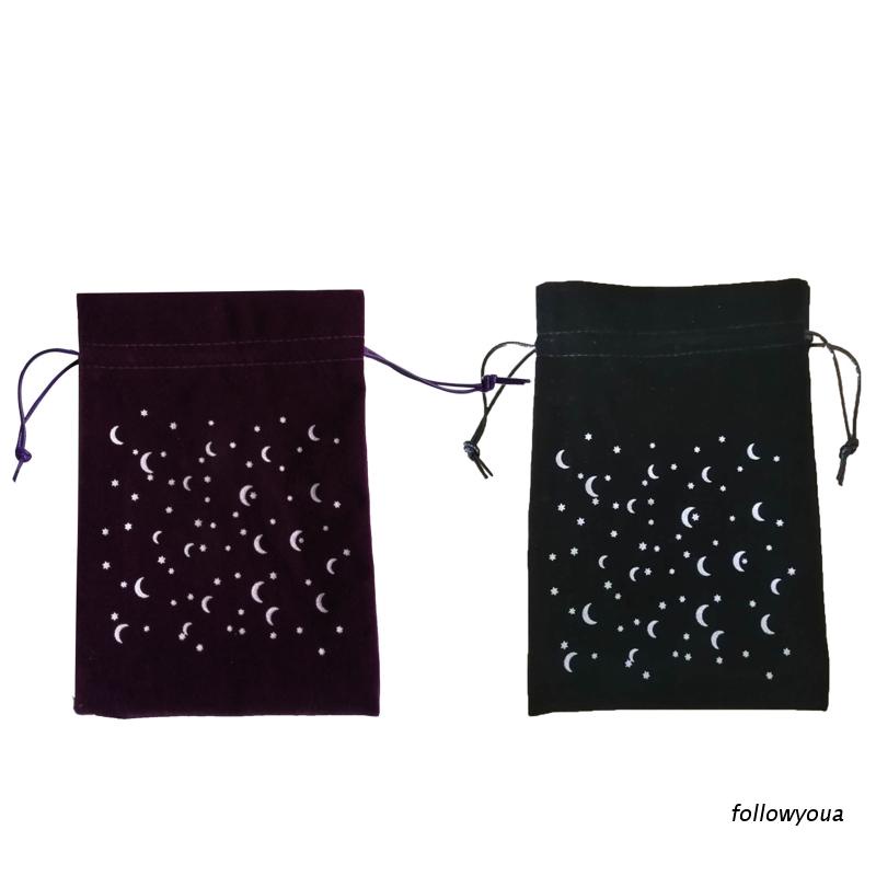 Túi Đựng Bài Tarot Chất Nhung Họa Tiết Ngôi Sao/Mặt Trăng Độc Đáo