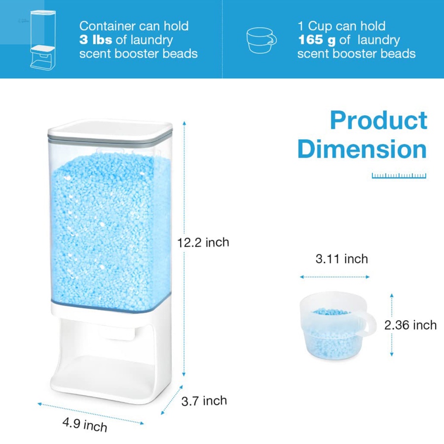 Bình Đựng Bột Giặt Dung Tích 1500Ml Kèm Cốc Đựng Tiện Dụng
