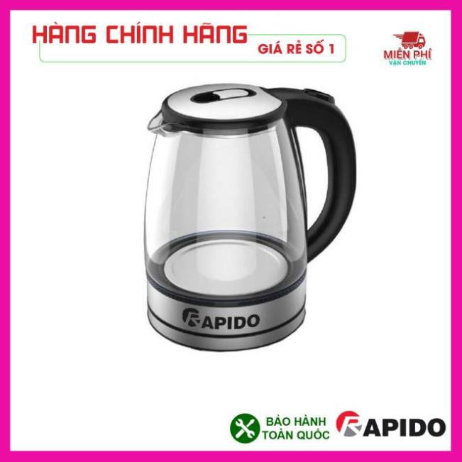 Ấm siêu tốc thủy tinh RAPIDO RK1818 cao cấp chịu nhiệt và chịu va đập cao