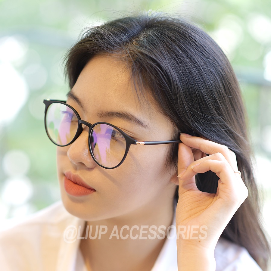 Gọng kính cận mắt tròn nam nữ nhựa dẻo nhiều màu Liup Eyewear, form dễ đeo, mã 513 có thể thay mắt cận loạn