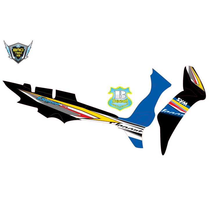 Tem rời dán xe elegant 50 2016 xanh đen