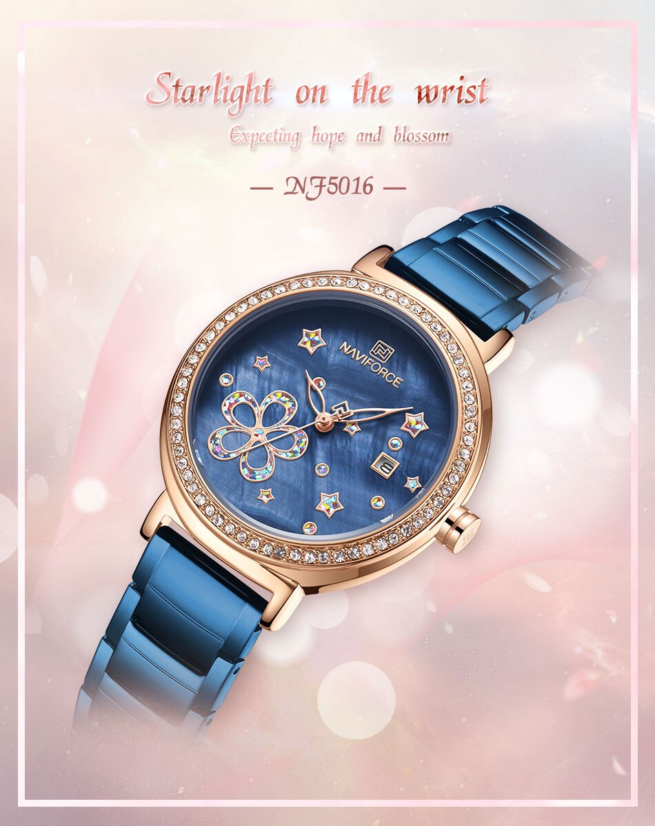 NAVIFORCE NF5016 Women Casual Fashion Mesh Band Quartz Watch | BigBuy360 - bigbuy360.vn