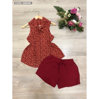 Set bộ đùi in hoa cột nơ