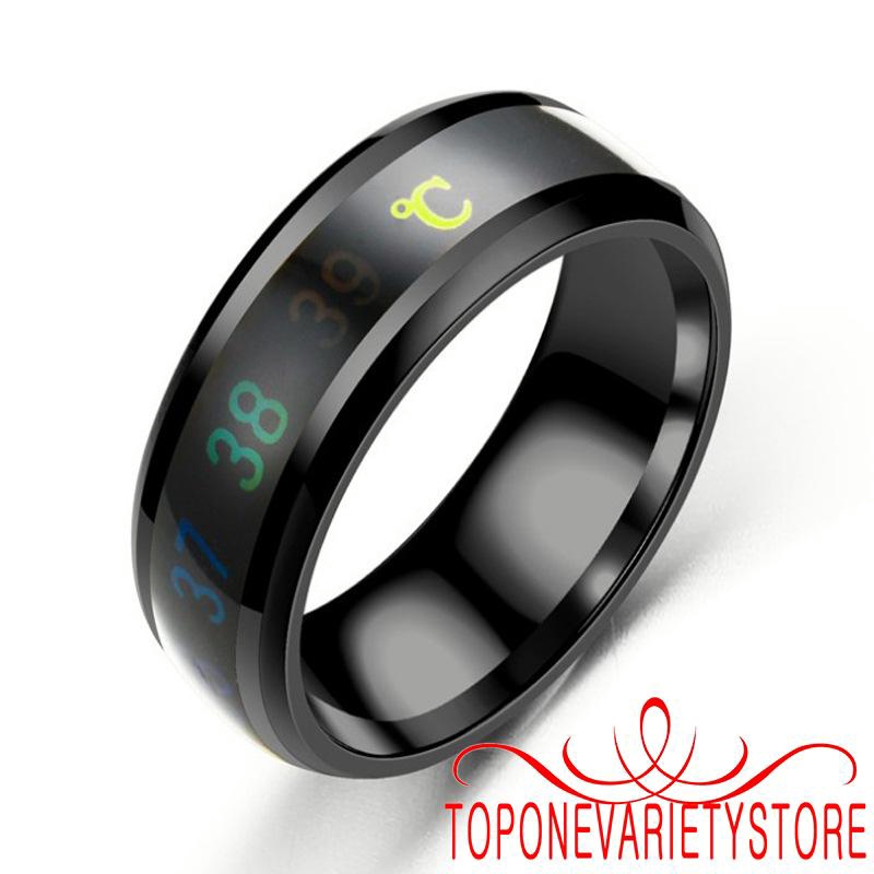 ❣TOP☞Smart Temperature Couple Ring Fashion New Mood Temperature Display Ring