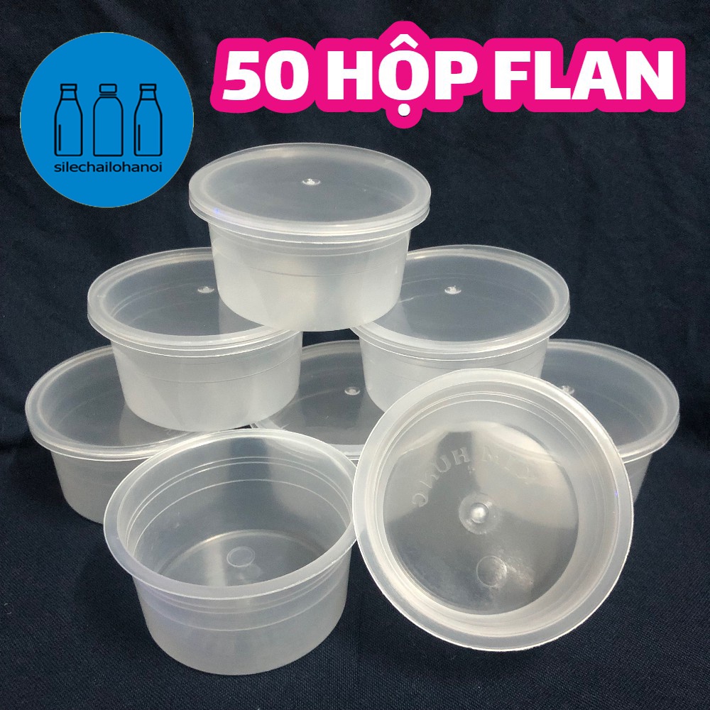 Combo 50 hộp nhựa làm bánh Flan, Caramen, Sữa chua, Rau câu...