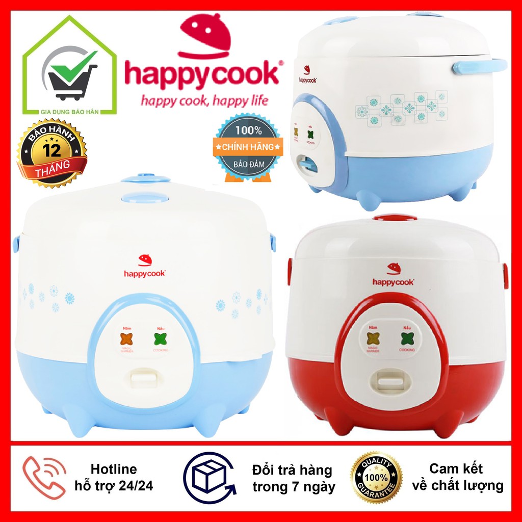 Nồi Cơm Điện Happy Cook Dung Tích 1.2 Lít Và 1.8 Lít, Tặng Kèm Giá Hấp