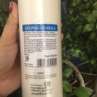 Dầu hấp tóc siêu phục hồi wekla 500ml