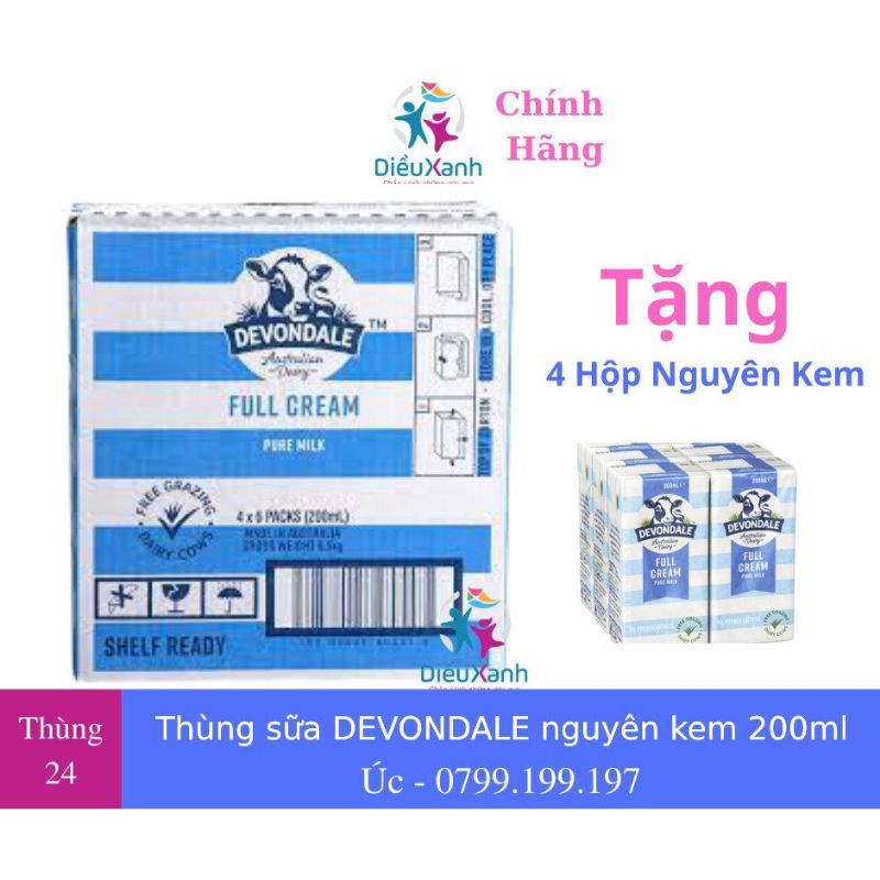 DATE 09/2021 THÙNG 24 HỘP SỮA TƯƠI DEVONDALE 200ML NỘI ĐỊA CỦA ÚC