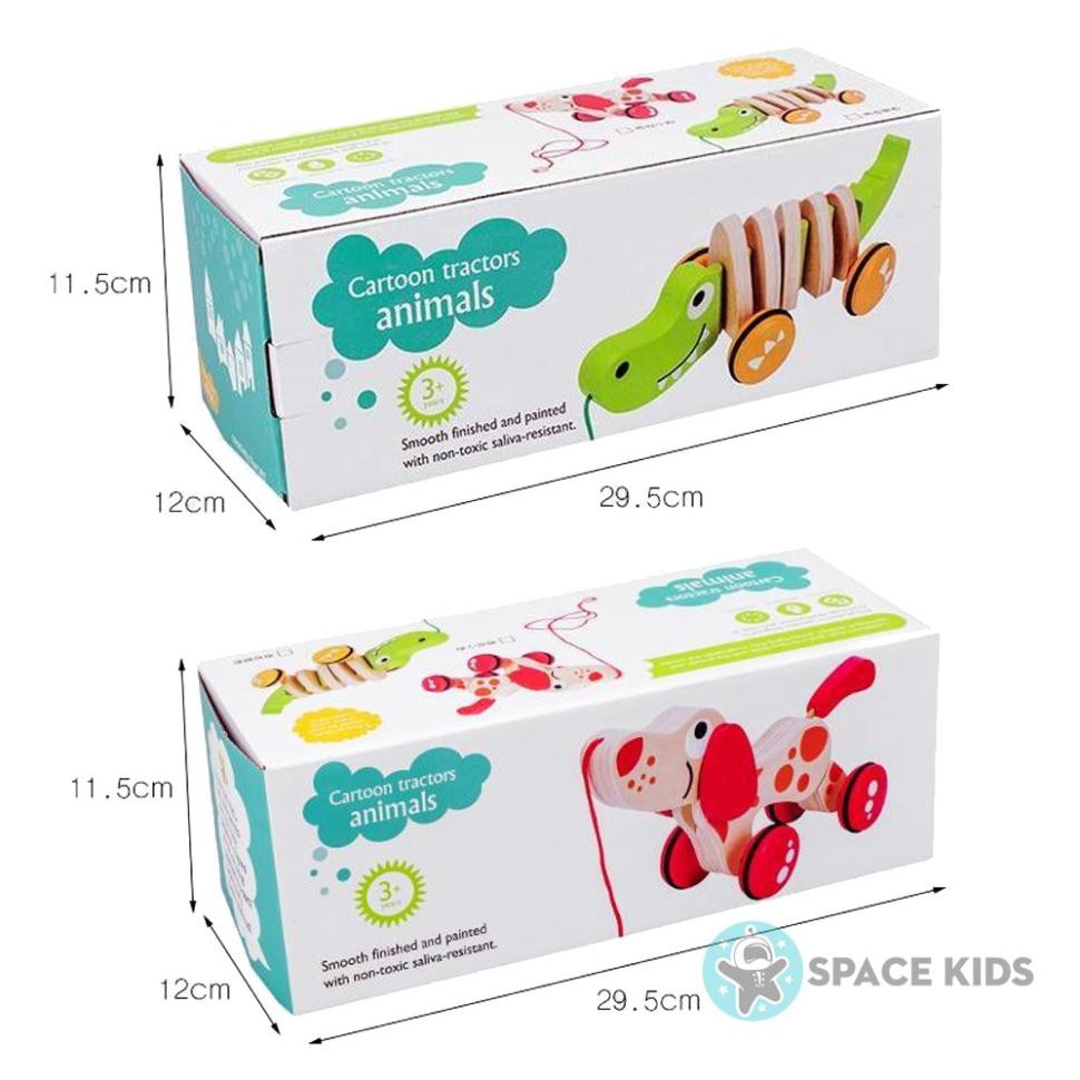 Đồ chơi trẻ em bằng gỗ Con chó gỗ có dây kéo Space Kids đồ chơi vận động cho bé