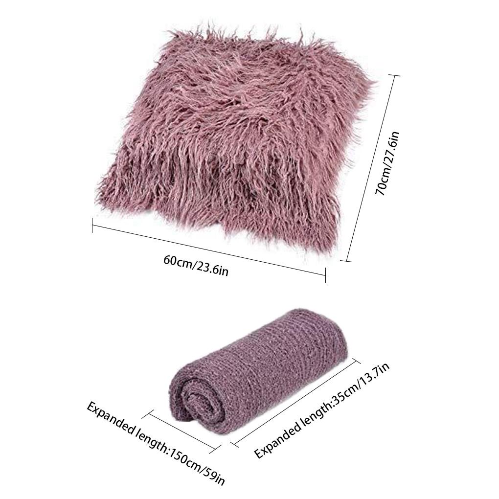 Set Trang Phục 3 Món Bằng Cotton Polyester Màu Tím Dùng Làm Đạo Cụ Chụp Ảnh Cho Bé Sơ Sinh 0-6 Tháng