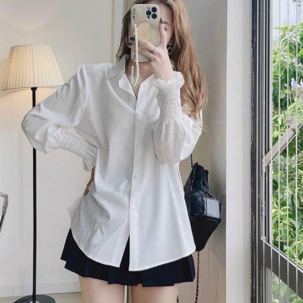 áo sơ mi tay chun bèo cực hot | BigBuy360 - bigbuy360.vn