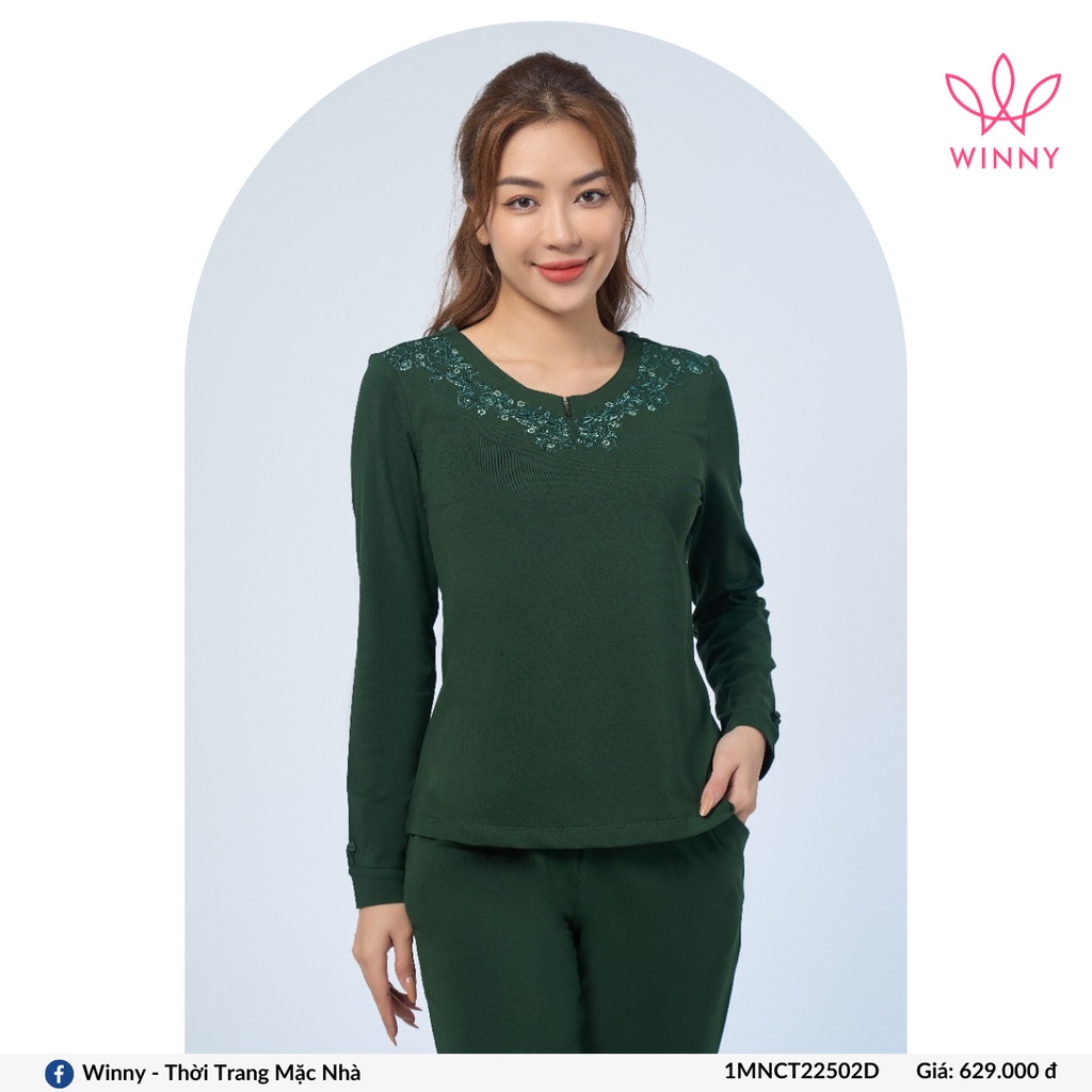Bộ mặc nhà tay dài quần dài cotton Winny - 1MNCT22502D