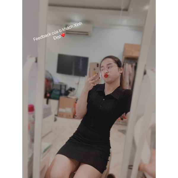 Đầm Thun Polo Trơn Cộc Tay Dáng Body , Hàng Quảng Châu, Hottrend 2021 [ẢNH THẬT] | BigBuy360 - bigbuy360.vn