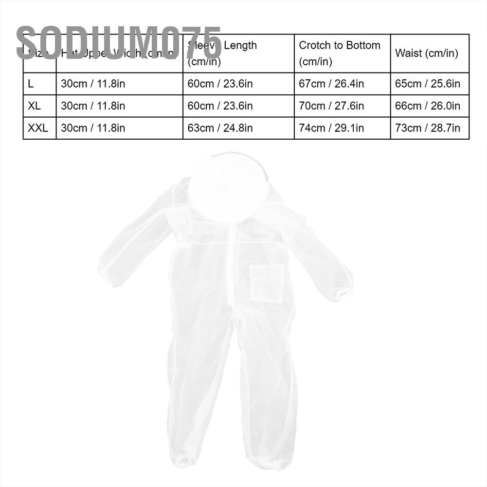 Sodium075 Anti Bee Biting Transparent One-Piece Nylon Mesh Beekeeping Suit Clothing Clothes Supplies