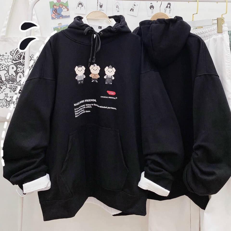 Áo Hoodie Nỉ - Áo Khoác Nỉ Nam Nữ Unisex MMF 3 Chú Heo Form Rộng Unisex Nam Nữ Couple Ulzzang