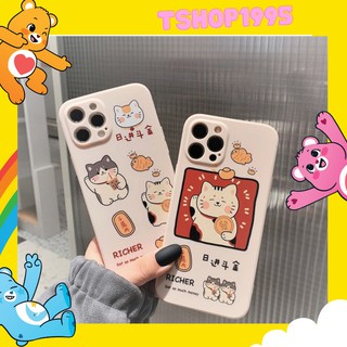 Ốp lưng IPHONE cạnh vuông 6/6plus/6s/6splus/7/7plus/8/8plus/x/xr/xs/11/12/13/pro/max/plus/promax mẫu MÈO THẦN TÀI