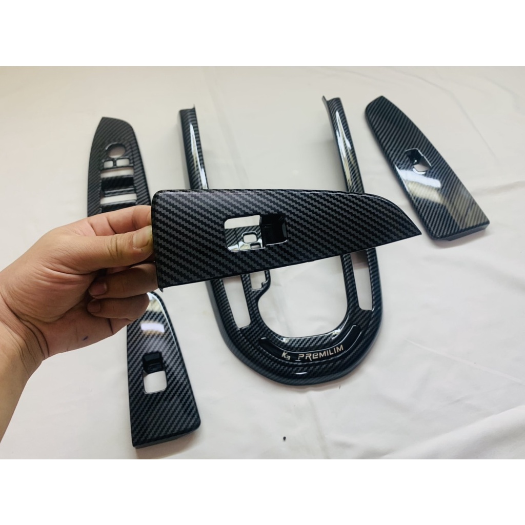 Ốp nội thất CACBON xe Kia K3 2021 2022 Nhựa ABS Vân Carbon cao cấp