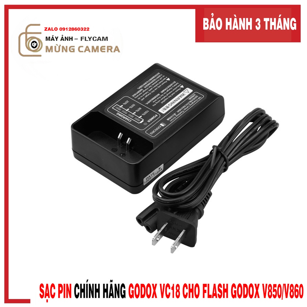 Sạc pin Godox VC18 cho Flash GODOX V850/V860 chính hãng