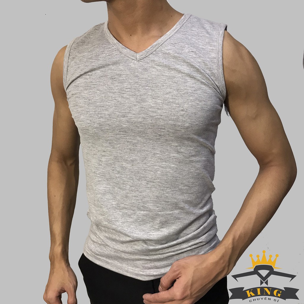 Áo Ba Lỗ Sát Nách Nam Tanktop Cổ Tim KING [U09]