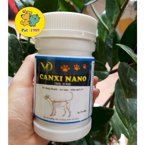 Canxi nano chó mèo cho chó bầu phục hồi bị hạ bàn tai cụp (150viên/lọ)