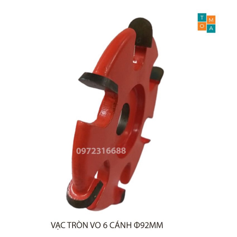 MŨI SOI GỖ - MŨI PHAY VẠC TRÒN VO 6 CÁNH PHI 92MM X 8MM X TRỤC 16MM