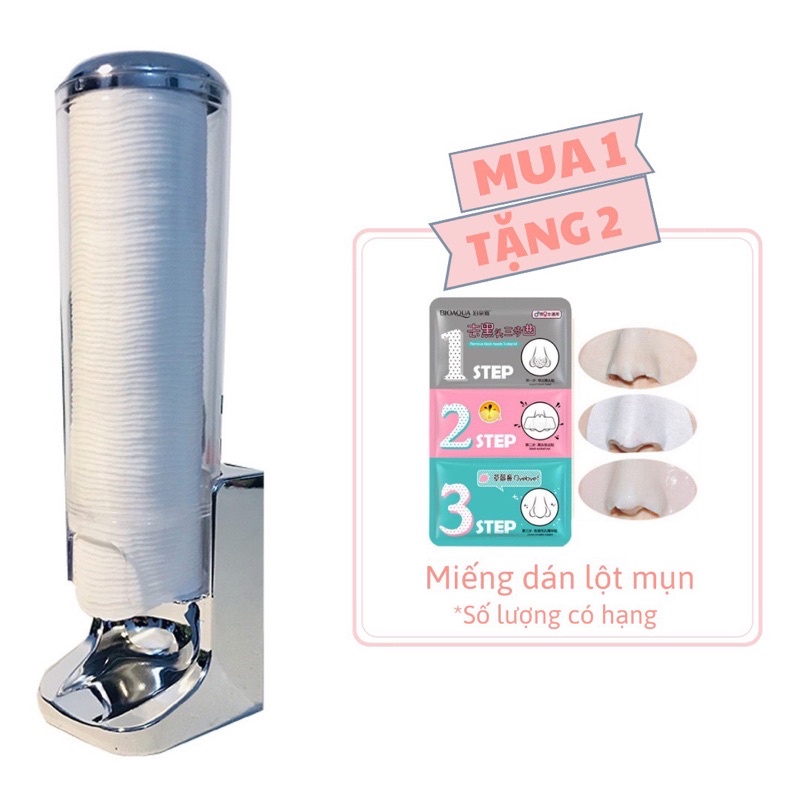 Ống đựng bông tẩy trang dán tường khay đựng hộp nhựa trong suốt đựng bông trang điểm treo tường kháng khuẩn tashua