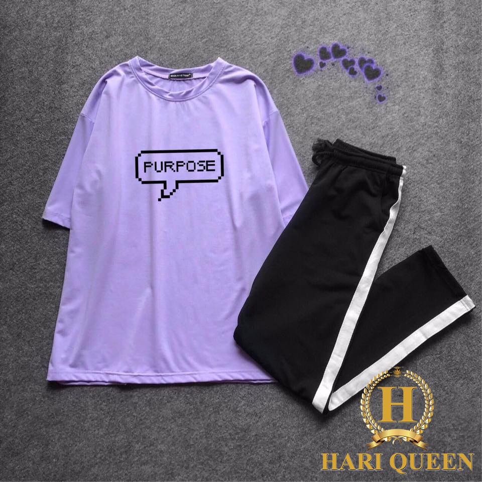Sét áo Purp + quần 1 sọc HARI0520