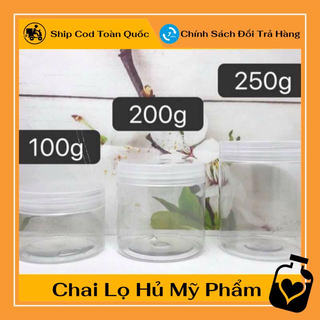 Hũ Nhựa Pet 200g/250g chiết kem rỗng - Hũ đựng mỹ phẩm , phụ kiện du lịch