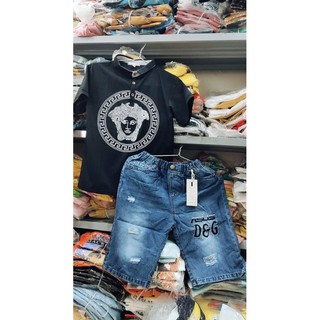 Sét áo cổ trụ phối quần jean đồng hành cùng bé đến trường(thaole)