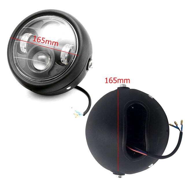 Đèn pha led 4 bi cầu, gáo đèn tròn sơn tĩnh điện, đèn led pha retro phù hợp độ xe cafe racer win honda67