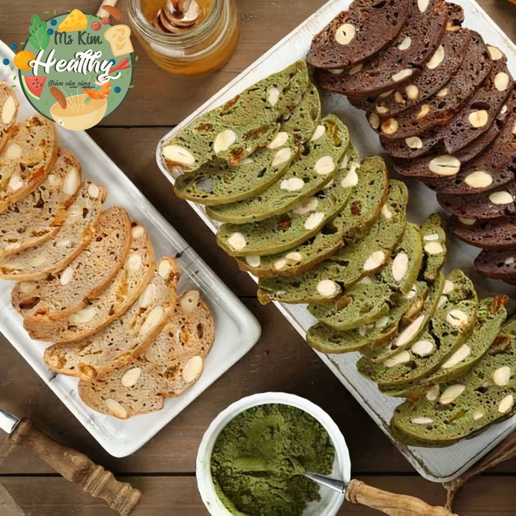 Bánh ăn kiêng, bánh giảm cân không đường, BISCOTTI 3 vị MS.KIM HEALTHY 250gr - Ăn vặt không béo, ít calo | BigBuy360 - bigbuy360.vn