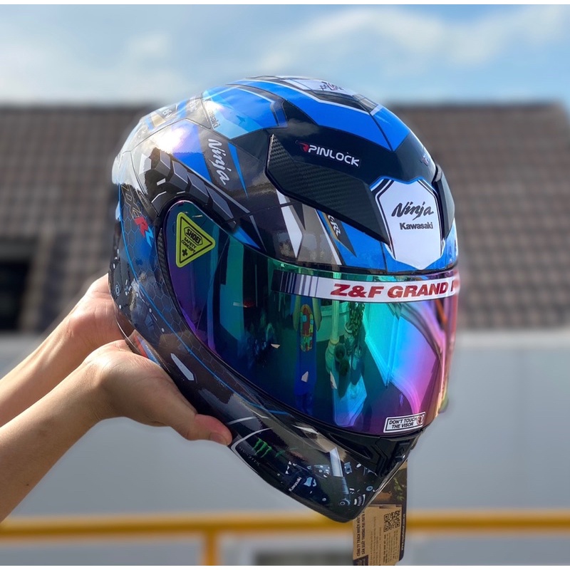 MŨ BẢO HIỂM ROYAL M138B ĐEN BÓNG LÊN TEM KAWASAKI XANH DƯƠNG CỰC ĐẸP, MUA 1 mũ  TẶNG 1 quà , BH 12 Tháng