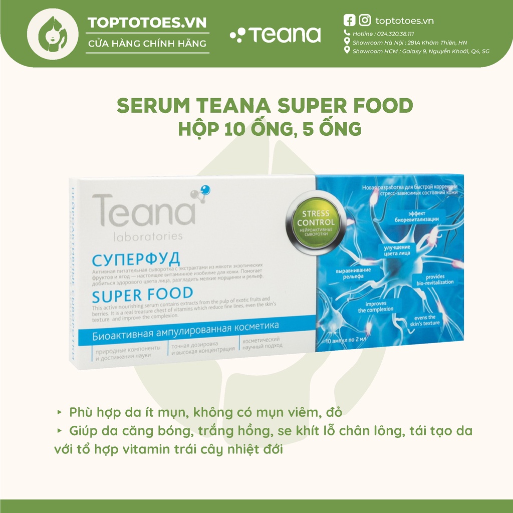 Serum Teana Stress Control Super Food 20ml giúp căng bóng, sáng hồng, tái tạo da