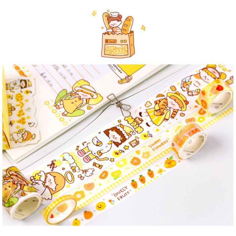 Set 5 cuộn băng dính trang trí washi tape