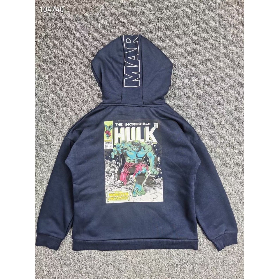 Bộ quần áo nỉ bông hoddie dài tay thu đông có mũ hulk marvel cho bé trai  TQXK xuất dư xịn
