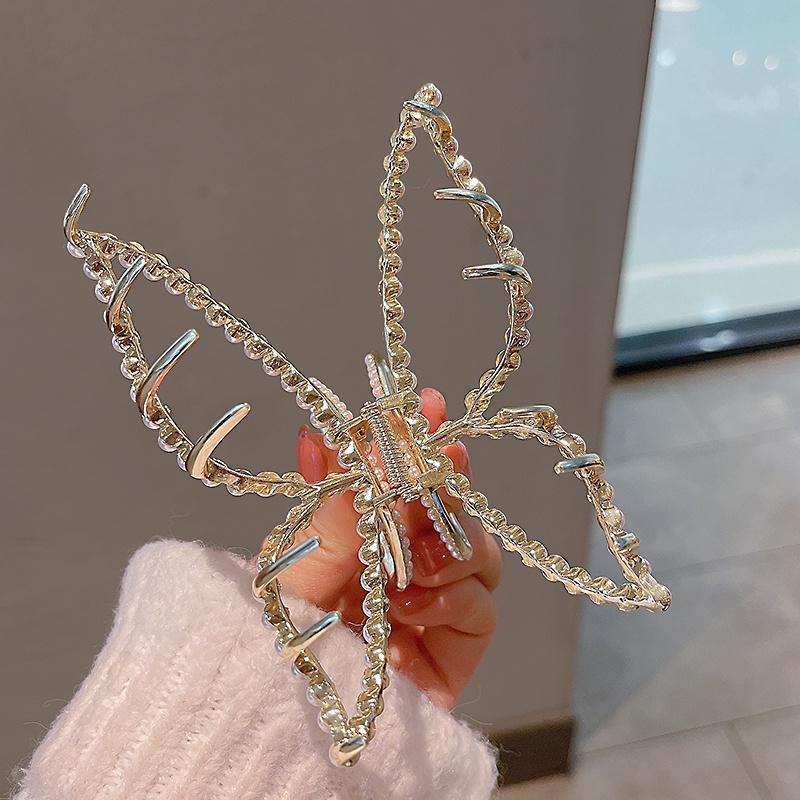 Kẹp Tóc Hình Nơ Đính Ngọc Trai Thời Trang Hàn Quốc