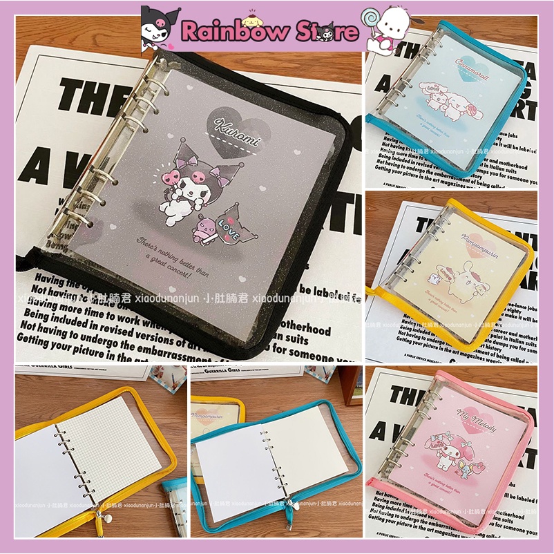 Sổ Tay Da PU Sáng Bóng Họa Tiết Kuromi Cinnamon Dog Dễ Thương Có Thể Thay Đổi Màu Mới