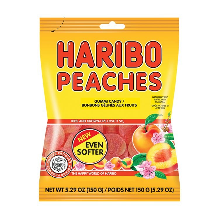 Kẹo dẻo Haribo đào “PEACHES” – gói 80g