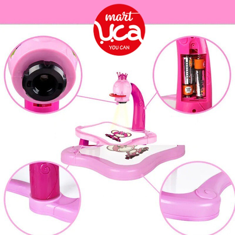 Bảng vẽ có đèn chiếu sáng thông minh cho bé bộ đèn bàn máy chiếu học vẽ thông minh bảng vẽ cho bé tập vẽ UCA Mart TQ