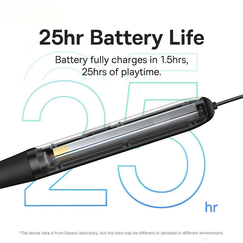 Tai nghe bluetooth Baseus Bowie P1 tai nghe choàng cổ thể thao chống nước Pin trâu lên đến 25h nghe nhạc