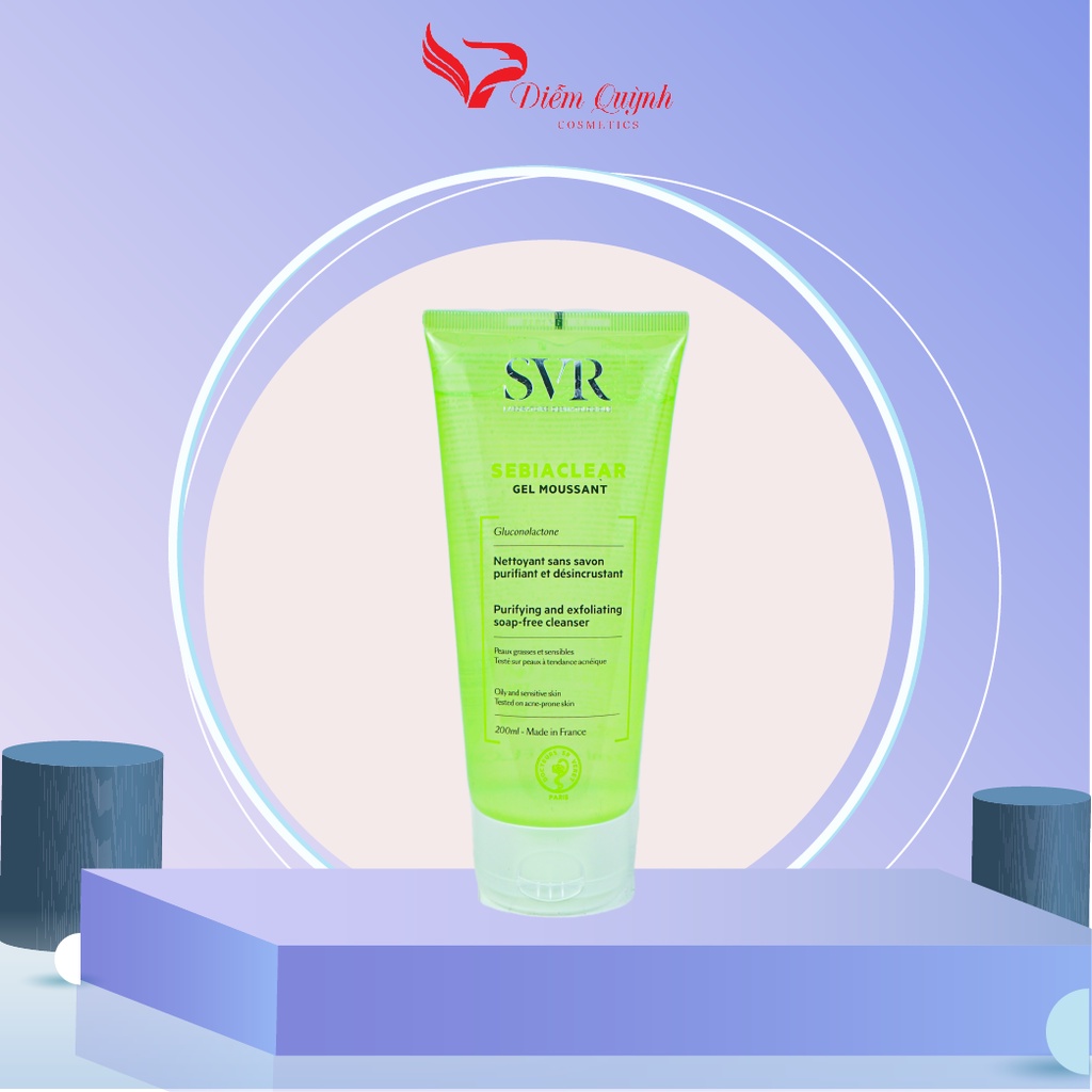 Gel Rửa Mặt SVR Không Chứa Xà Phòng Cho Da Dầu , Mụn,Nhạy Cảm.