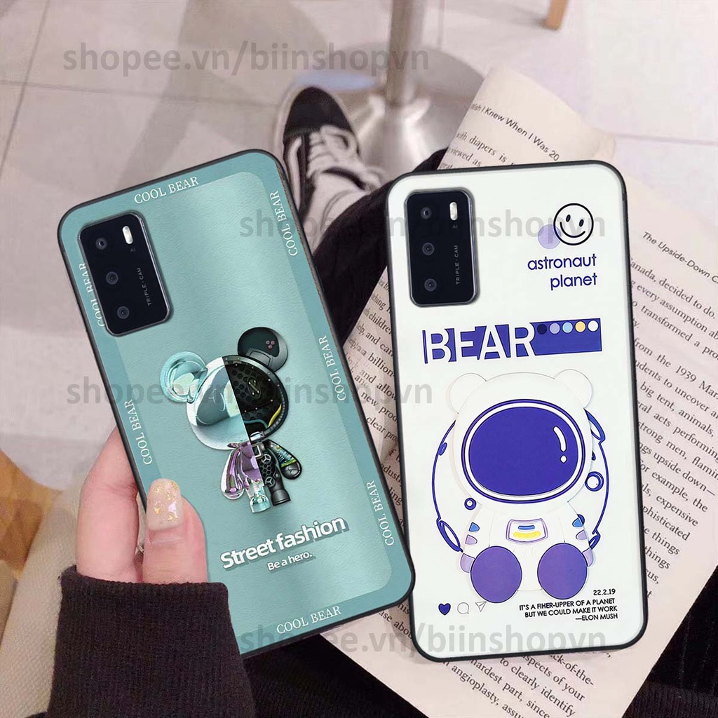 Ốp Oppo A16 hình gấu bear brick đẹp độc lạ, thời trang, cá tính