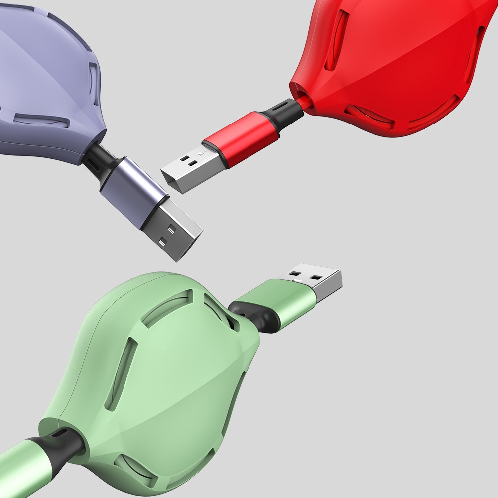 Dây Cáp Sạc Rút Gọn 3 Trong 1 Micro Usb Type C Dài 1m Dành Cho Điện Thoại