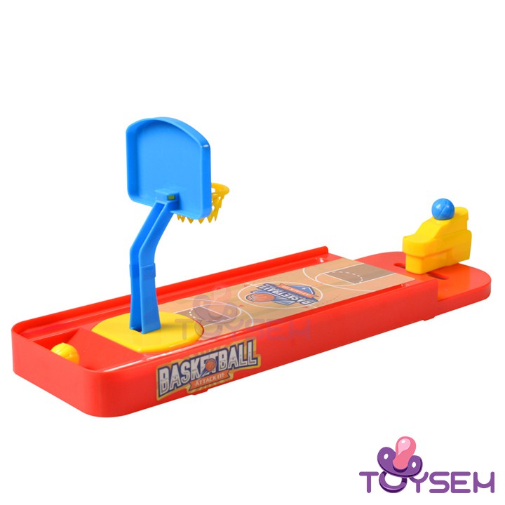Đồ chơi trẻ em bóng rổ mini Toysem kèm 2 bóng giúp phát triển phản xạ tay và mắt - Quà tặng sinh nhật cho bé