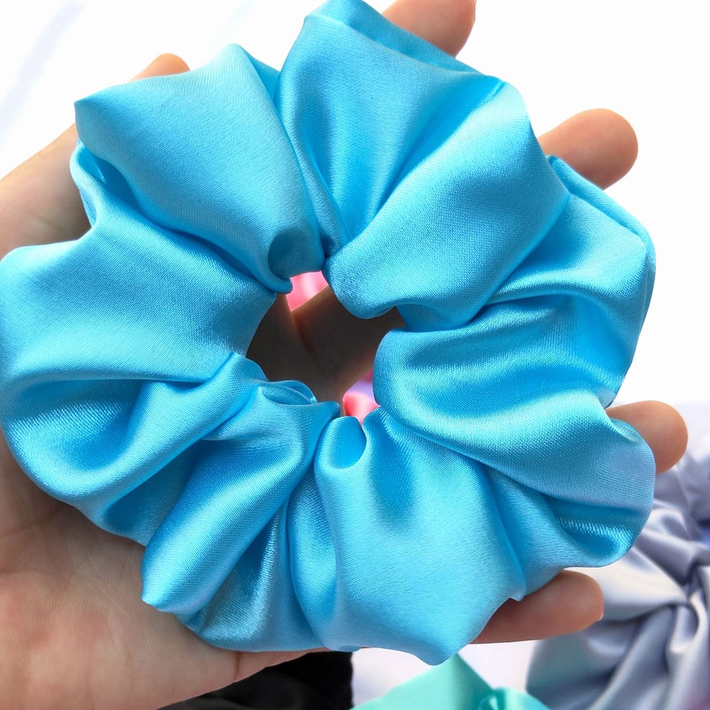 Dây buộc tóc Scrunchies vải phi bóng