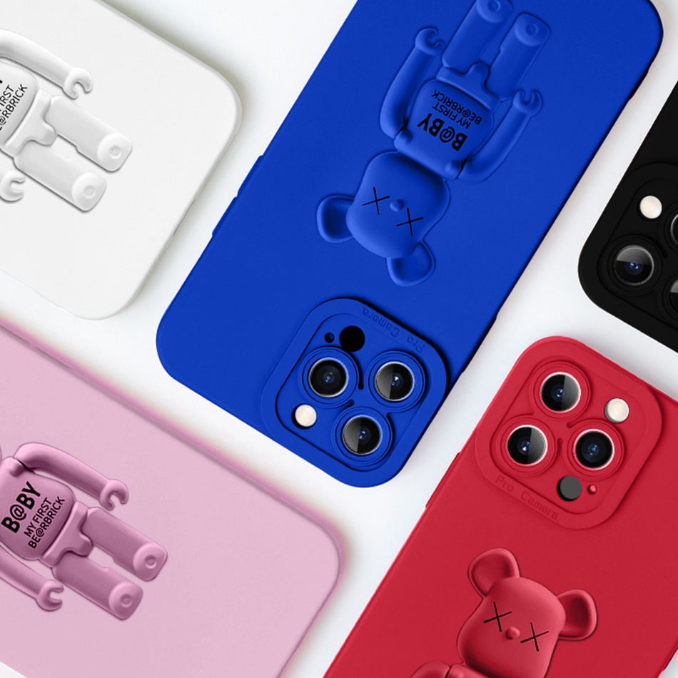 Ốp Điện Thoại Silicon Mềm Có Giá Đỡ Hình Vuông Cho iPhone 13 12 11 Pro MAX Mini X XR XS MAX 7 8 Plus SE 2020 2022