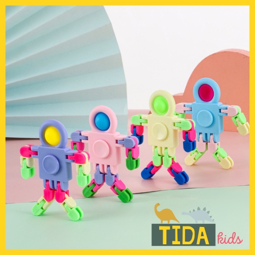 Con Quay Đồ Chơi Spinner Robot Biến Hình Thông Minh ⚡️ Đầu Pop It ⚡️ Fidget Spinner DIY Toy Cho Bé TiDa Kids Shop